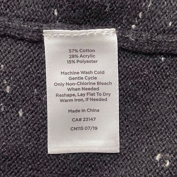 TALBOTS Tweed Side Tie Sweater Dress Size 1X Black White Speckled Long Sleeve - Picture 12 of 16